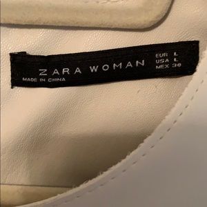Zara Dresses - Faux Leather Cream Stitched Cream Dress Zara Dresses - Faux Leather Cream Stitched Cream Dress
